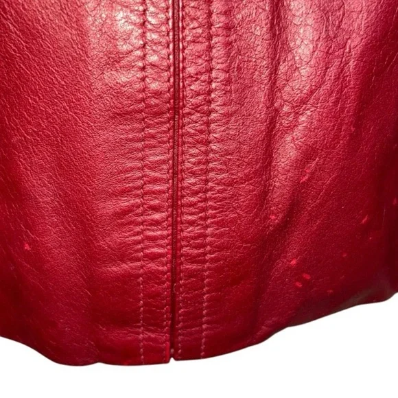 Vintage Jacqueline Ferrar burgundy Leather Jacket women’s Size S  Signs of wear - Picture 9 of 16